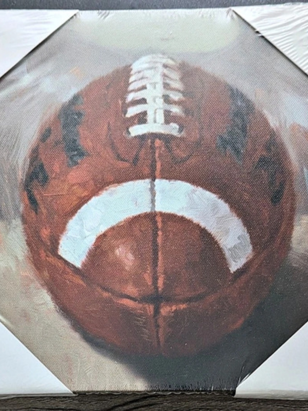Sullivans Football Canvas Wall Art, Brown & White